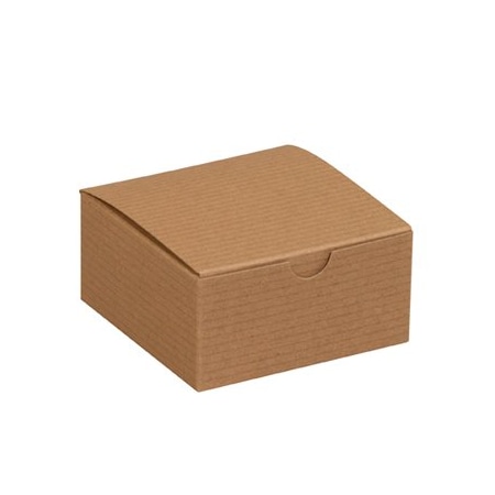 Bsc Preferred 4 x 4 x 2'' Kraft Gift Boxes, 100PK BUY00025447